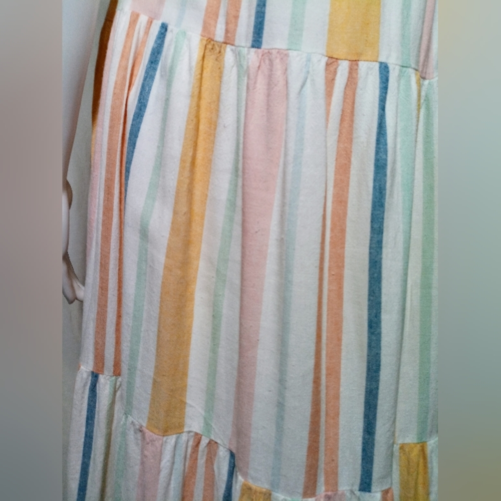 Rails Multi-Colored Striped S/L Midi Dress - image 5